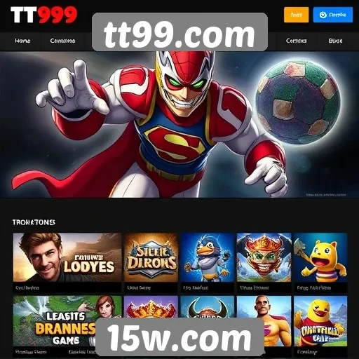 Variedade de jogos disponíveis no site tt99.com